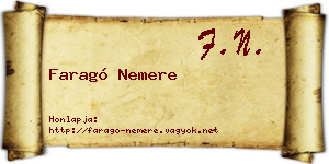 Faragó Nemere névjegykártya